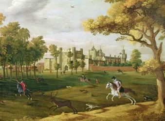 Palazzo di Nonsuch al tempo di Re Giacomo I, inizio XVII secolo (dettaglio)